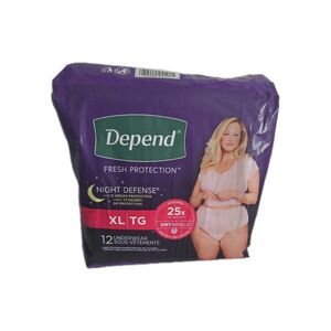 Depend Night Defense Overnight Womens Underwear SIze XL 12 Ct Pack Of 1